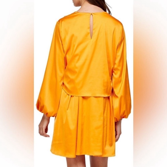 One One Six Orange Front tie Satin Mini Dress Women Size Medium - Picture 3 of 9